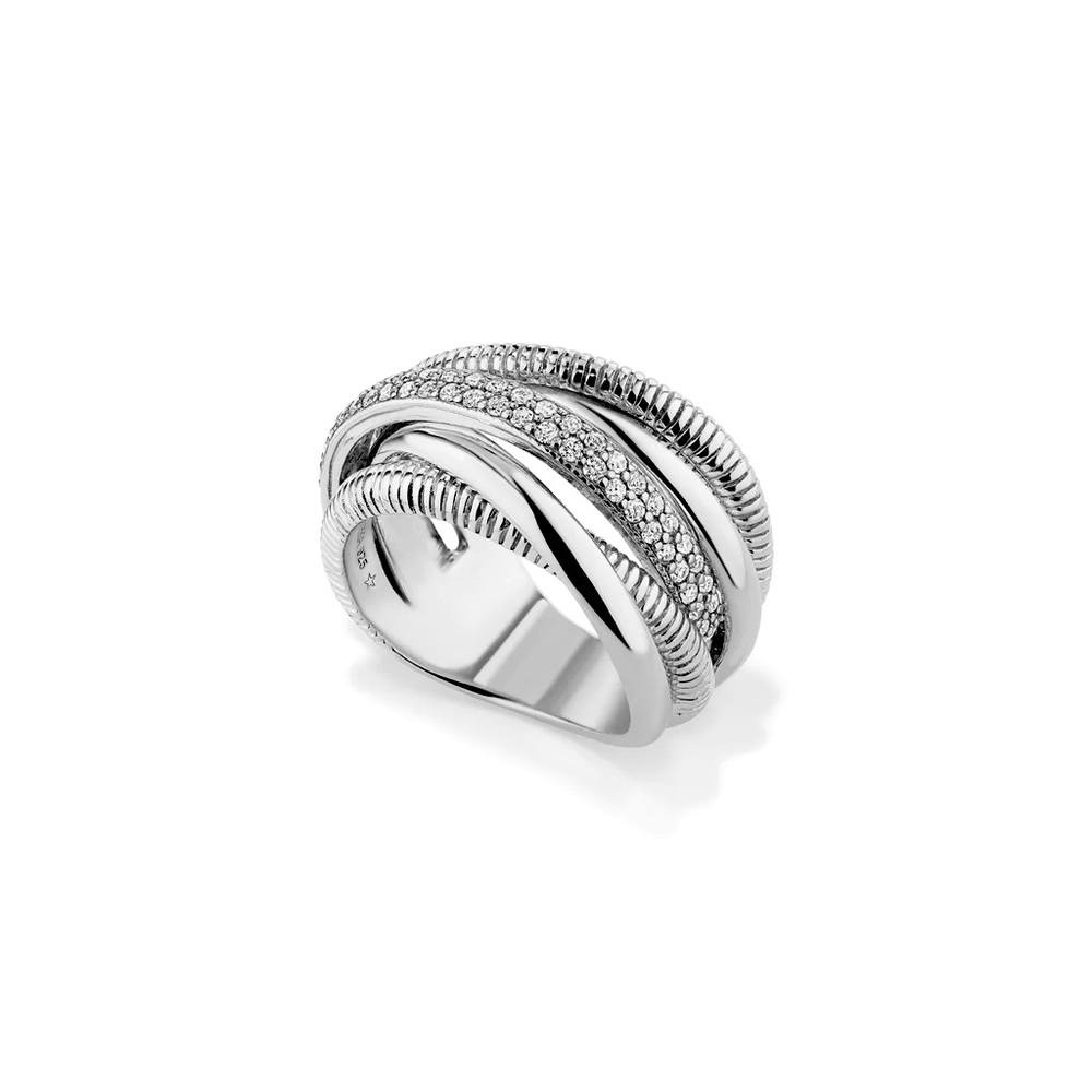 Eternity Five Band Highway Ring With Diamonds - Size 7